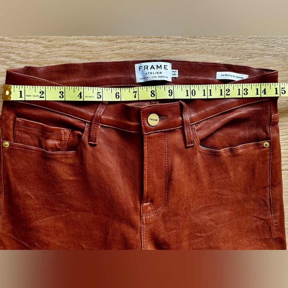 Frame Brown Leather Jeans Size 29